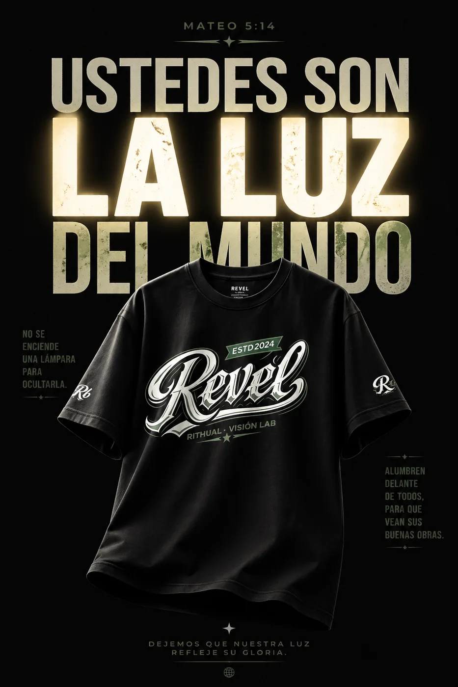 Tee firma REVEL con el logotipo script de la marca, edición limitada